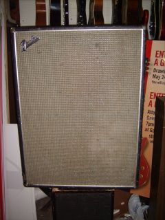 Vintage Silverface Drip Edge Fender Bandmaster 2x12 Speaker Cabinet 