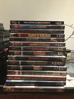 Lot of Zombie DVDs   15 titles   Romero   Evil Dead   Horror Films