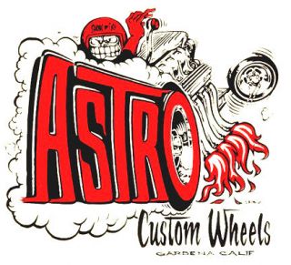 Astro Custom Wheels Vintage Hot Rat Rod Drag Racing Decal Sticker