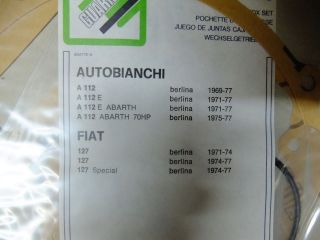 Fiat Autobianchi Gearbox Transmision Kit Gasket Set 127 A112 Abarth 