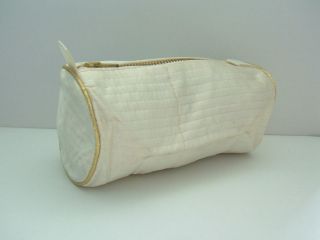FIDJI small cream and gold coloured cosmetic/makeu​p purse/bag GUY 