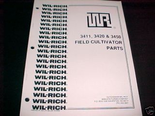 Wil Rich 3411 3420 and 3450 Field Cult. parts book