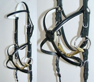   COMFORT WHITE Padded STITCH Mexican Grackle Figure 8 Noseband Bridle