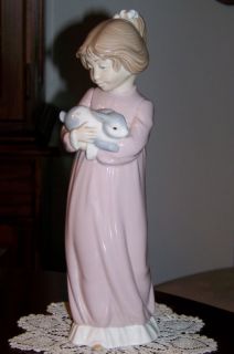 Lladro Nao Daisa Figurine   Girl Carrying Bunny Rabbit