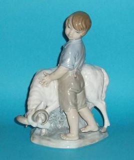 Nao by Lladro Figurine Boy with goat ornament