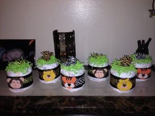 Safari Jungle Diaper Cake Minis, Custom / Baby Shower Gifts 