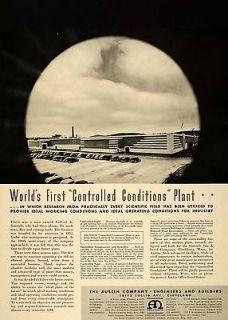1939 Ad Austin Company Simonds Saw Steel Plant Building   ORIGINAL 