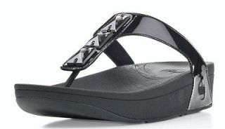 Fitflop Pietra Black Patent New with Original Packaging
