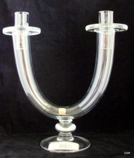 Candelabra Fitz and Floyd Clear Crystal Two Candle Tube Style From 