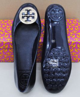 Tory Burch METAL Jelly Rubber Flat shoes NAVY/GOLD