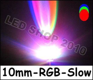 20 pcs 10mm Slow RGB Red Green Blue Flash Rainbow MultiColor LED Free 