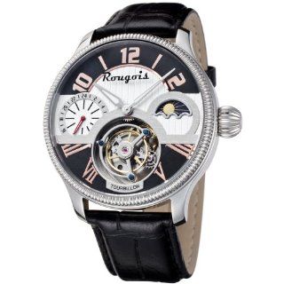   Mechanical Watch Black with Leather Band Watches 