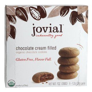 Jovial Cream Filled Organic Cookies, Gluten Free, Chocolate, 7 Ounce 