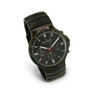 Skagen Mens Black Titanium Chronograph Watch #489LTMXB Watches 