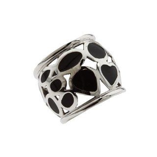 Roberto Coin Mauresque Ring Ring   Silver/ Black Enamel 