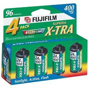 Fuji Superia X TRA ISO 400 ASA 35mm Film/ 24 Exp 4 Pack