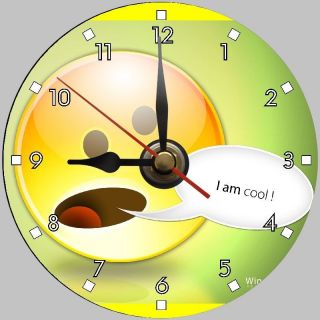 AM COOL SMILEY FACE Non Ticking Cute Quality CD Clock