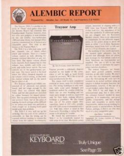 1975 Traynor Amp YGL 3 Alembic Report Jim Furman Ad
