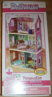   My Very Own Dollhouse Personalize Includes 8 Pieces Furniture 25X12X44