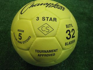 Three 3   Star Indoor Soccer Ball Balls Official Weight Hand Sewn 