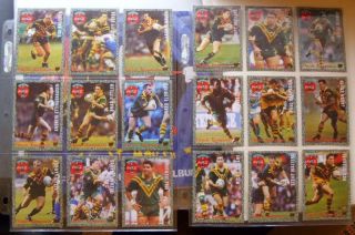 1995 CLASSIC KANGAROOS COCA COLA RUGBY LEAGUE TRADING CARDS x 18/18