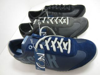 NIB G Star Raw Sz 9 Frisk Strut Logo Blue Grey or Black Leather Shoes 