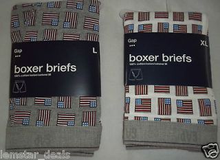 Gap Mens Boxer Briefs Underwear American Flag Design Grey or White NWT 