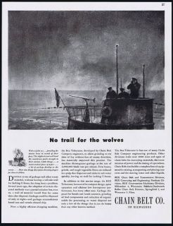 1943 Chain Belt Co WWII Submarine Garbage Disposal Ad