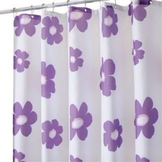 InterDesign Poppy Long Shower Curtain   Purple/White (72x84) product 