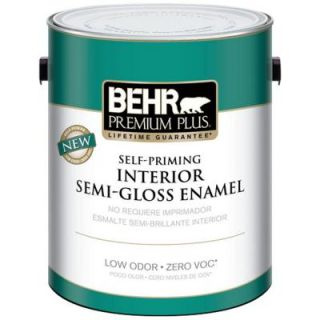 BEHR Premium Plus 1 Gal. Ultra Pure White Semi Gloss Zero VOC Interior 