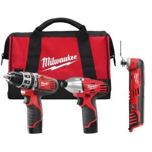 Milwaukee M12 Red Lithium 12 Volt Cordless 2 Tool Combo Kit   Hammer 