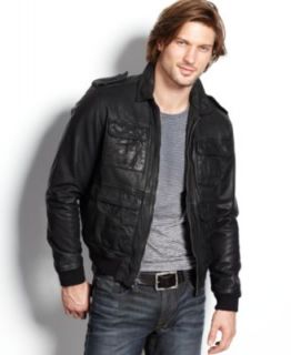 Perry Ellis Portfolio Jacket, Open Bottom Lambskin Leather Jacket 