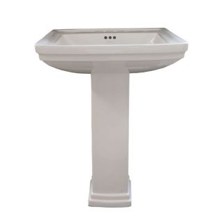 Shop AquaSource White Wallmount Square Bath Sink at Lowes