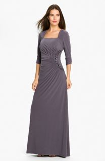 Adrianna Papell Beaded Jersey Gown  