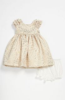 Laura Ashley Brocade Dress & Bloomers (Infant)  