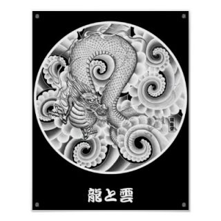japanese dragon tattoo poster  