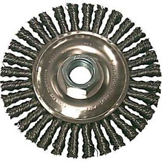 Anchor Brand® SS Stringer Bead Wheel Brush, 4 in (Dia), 0.02 in Wire 