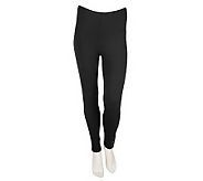 Sport Savvy Stretch Knit Full Length Leggings with Button Trim 
