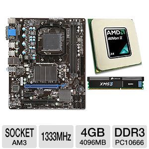 MSI 760GM P23 (FX) AMD Socket AM3+ Motherboard and AMD Athlon II X4 