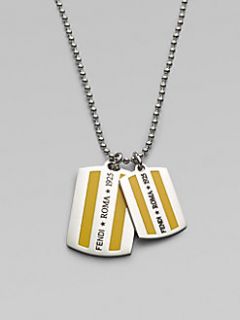 Fendi   FF Enamel Dog Tag Necklace