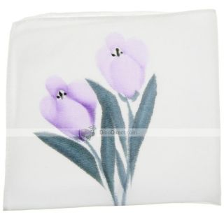 Wholesale KUPA Hand Painted Flower Pattern Cotton Handkerchief 2 Pcs 