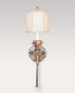 Mirrored Sconce with Linen Shade   The Horchow Collection