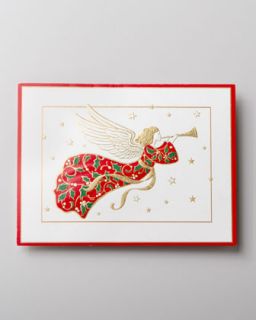 Caspari 50 Angel Embossed Christmas Cards   The Horchow Collection