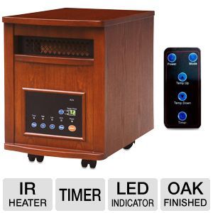 Lifesmart LS PP1800 6WCH IR Heater   Oak Finished, Heats Up to 1800 