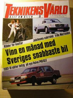 TEKNIKENS VÄRLD NR 9 1984 TEST VOLVO 740 GLE på Tradera 