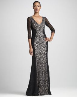 Colorblock Lace Gown   