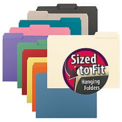 Smead® Color Interior Folders, 1/3 Cut, Letter Size, Assorted Colors 