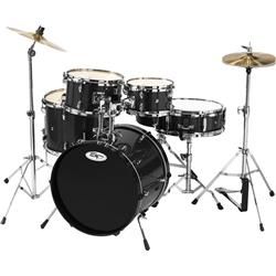 Sound Percussion 5 Piece Junior Drum Set with Cymbals (SP5JR BK)