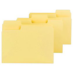 Smead® SuperTab® File Folders, Letter Size, 1/3 Cut, Yellow, Box Of 