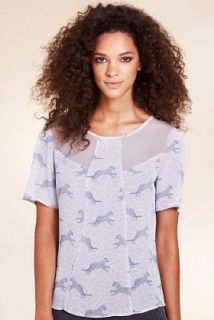 Limited Collection Round Neck Wild Cat Print Blouse   Marks & Spencer 